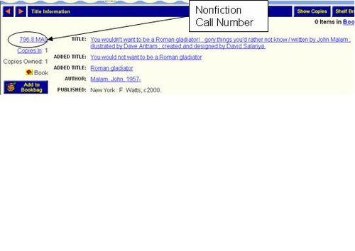 A non-fiction book record in the online library catalog